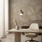 Komorebi Sphere, Japandi, Travertine, Pendant Light, Minimalist, Organic