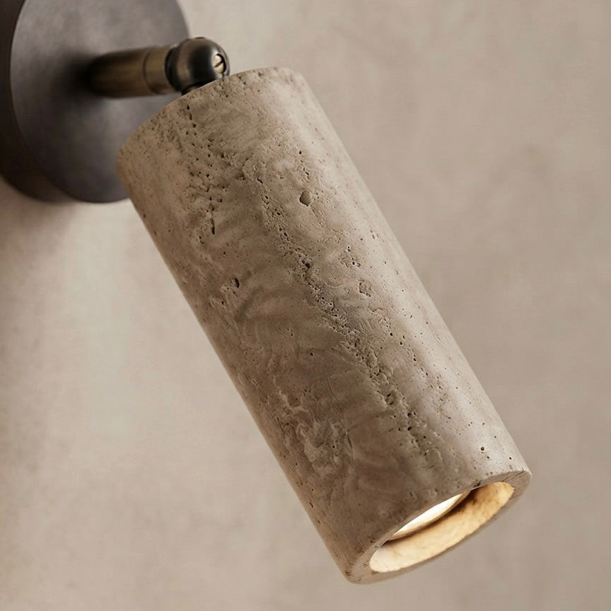 Nori Arc, Organic, Japandi, Wall Light, Travertine, Wood