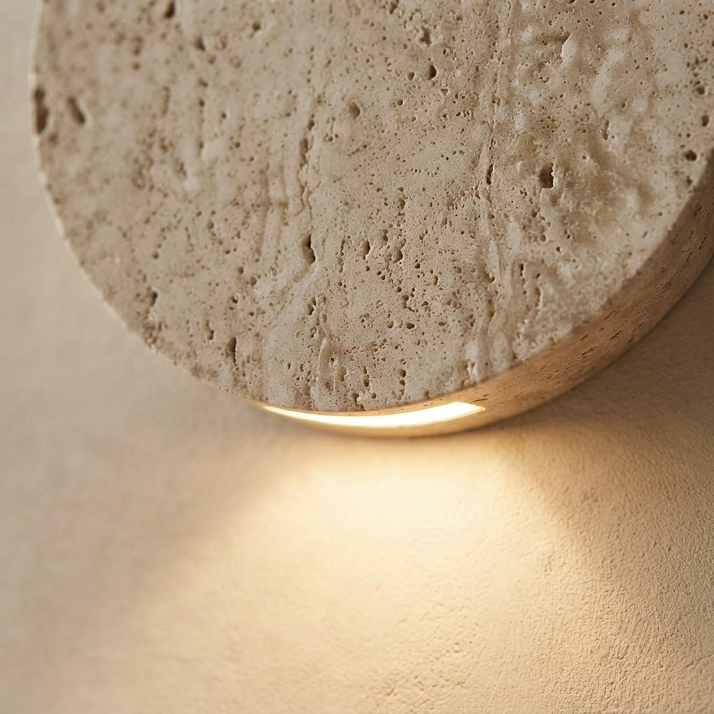 Kasumiso, Ambient, Minimalist, Wall Light, Travertine, Boutique