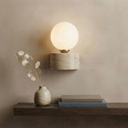 Sumire, Ambient, Minimalist, Wall Light, Travertine, Boutique