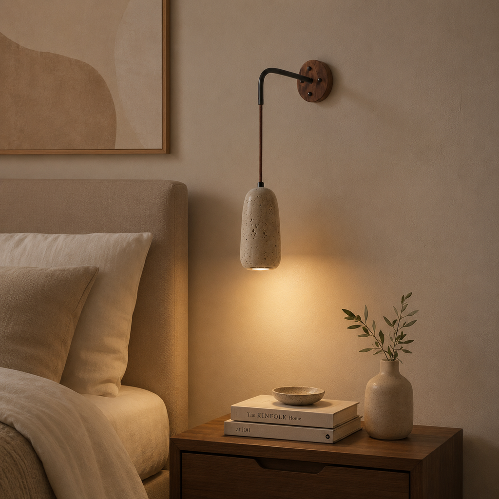 Renge, Sculptural, Japandi, Sconce, Natural, Stone