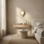 Shibusa, Architectural, Travertine, Wall Lighting, Contemporary, Earthy