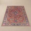 Lyra Crimson Velvet Retro Persian Soft Area Rug