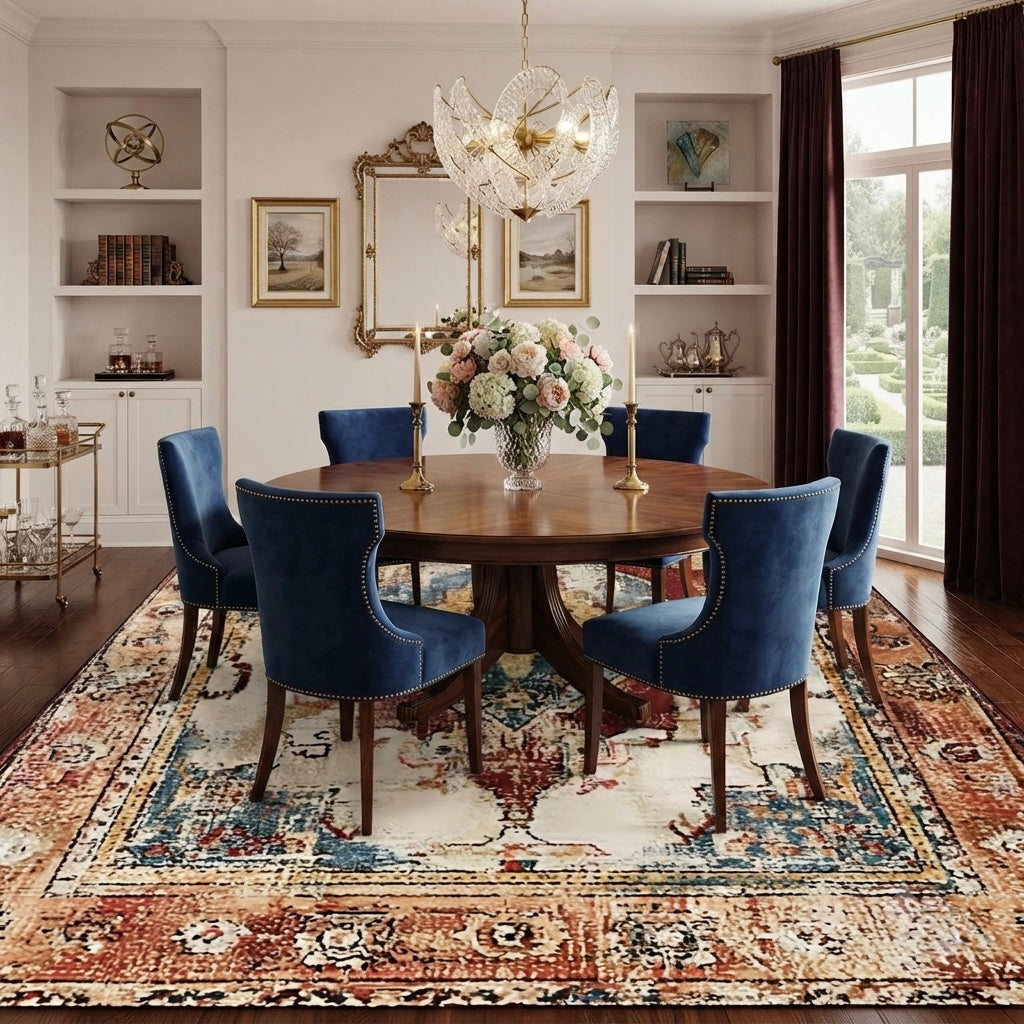 Astrid Distressed Red Boho Vintage Persian Area Rug